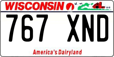 WI license plate 767XND
