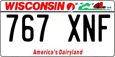 WI license plate 767XNF