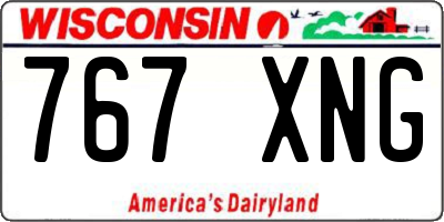 WI license plate 767XNG