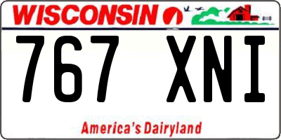 WI license plate 767XNI