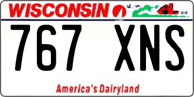 WI license plate 767XNS