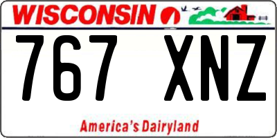 WI license plate 767XNZ