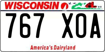 WI license plate 767XOA