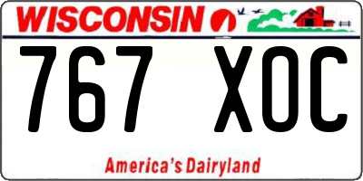 WI license plate 767XOC
