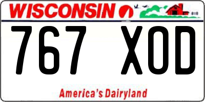 WI license plate 767XOD