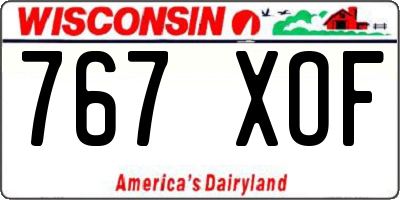 WI license plate 767XOF