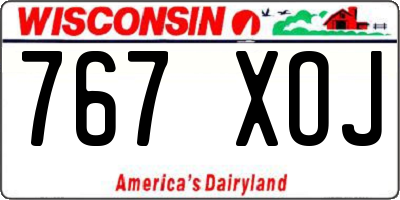WI license plate 767XOJ