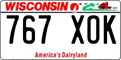 WI license plate 767XOK