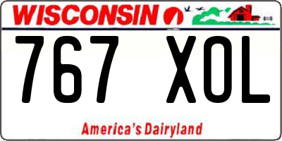 WI license plate 767XOL