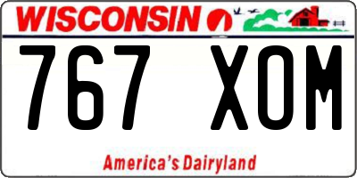 WI license plate 767XOM