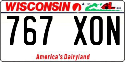 WI license plate 767XON