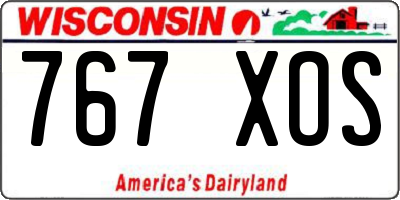 WI license plate 767XOS