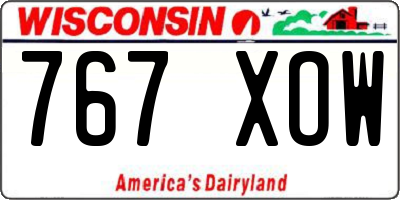 WI license plate 767XOW