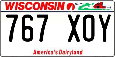 WI license plate 767XOY