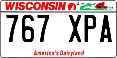 WI license plate 767XPA