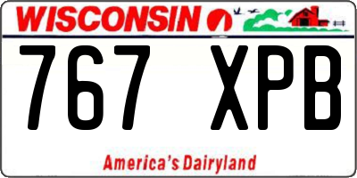 WI license plate 767XPB
