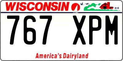 WI license plate 767XPM