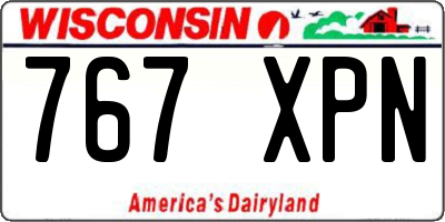 WI license plate 767XPN