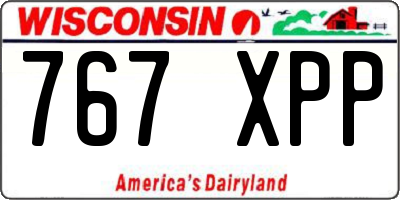 WI license plate 767XPP