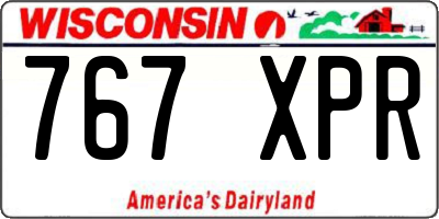 WI license plate 767XPR
