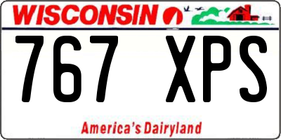 WI license plate 767XPS