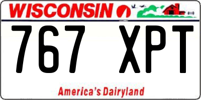 WI license plate 767XPT