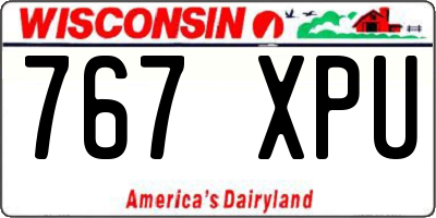 WI license plate 767XPU