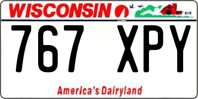 WI license plate 767XPY