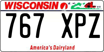 WI license plate 767XPZ