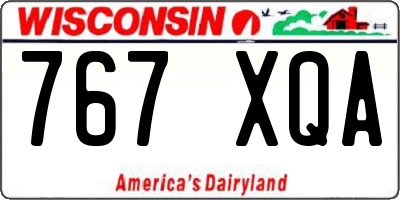 WI license plate 767XQA