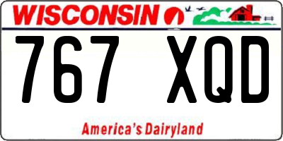 WI license plate 767XQD