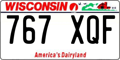 WI license plate 767XQF