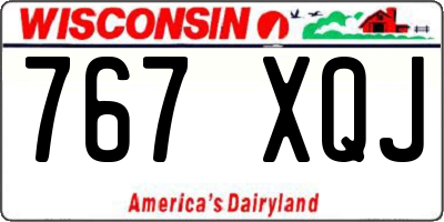 WI license plate 767XQJ