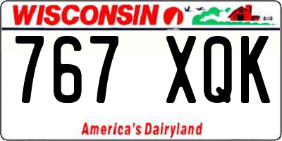 WI license plate 767XQK