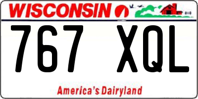 WI license plate 767XQL