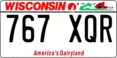 WI license plate 767XQR