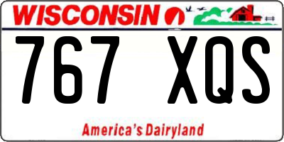 WI license plate 767XQS