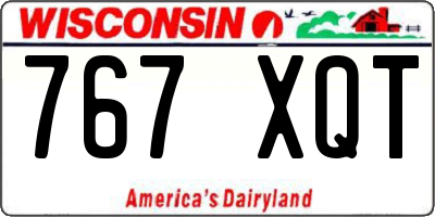 WI license plate 767XQT