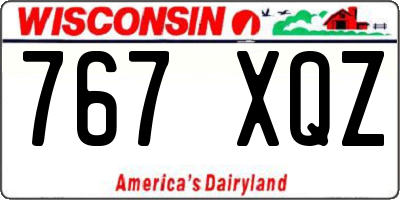WI license plate 767XQZ