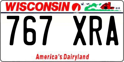WI license plate 767XRA