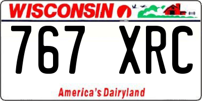 WI license plate 767XRC