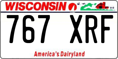 WI license plate 767XRF