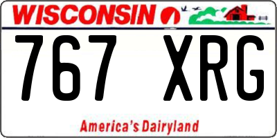 WI license plate 767XRG