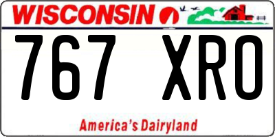 WI license plate 767XRO