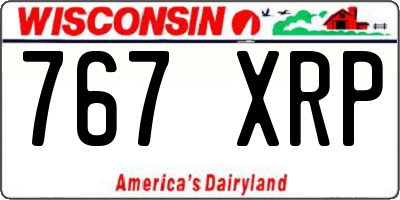 WI license plate 767XRP