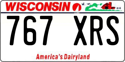 WI license plate 767XRS