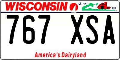 WI license plate 767XSA