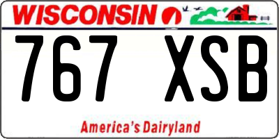 WI license plate 767XSB