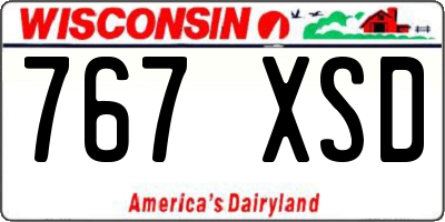 WI license plate 767XSD