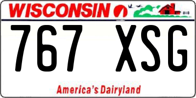 WI license plate 767XSG